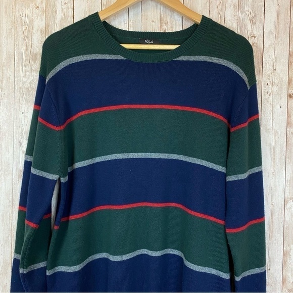 Rails Kent Rugby Stripe Cotton/Wool Blend Striped Long Sleeve Sweater Size L Men - Picture 3 of 10